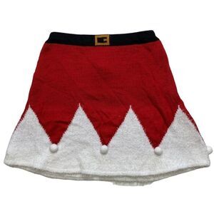 Planet Gold Sweater Skirt Juniors' XS‎ Red White Black Santa Christmas Holiday